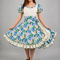 Vestido de China Marfil Floral Catron – Brisa de la quebrada miniatura 1