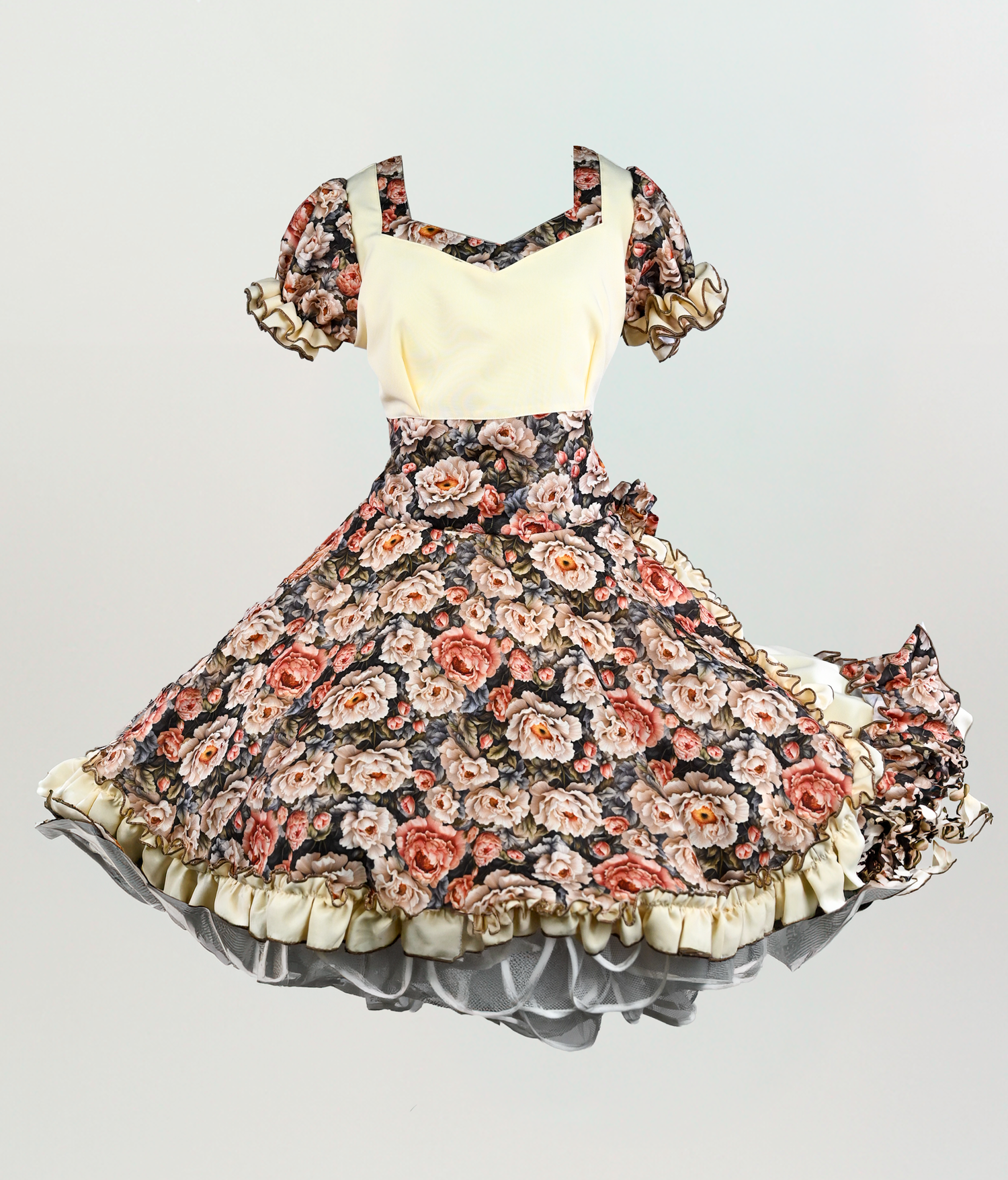 Vestido de China Marfil Floral Catron – Rosas de la Trilla imagen 4