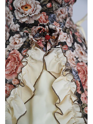 Vestido de China Marfil Floral Catron – Rosas de la Trilla