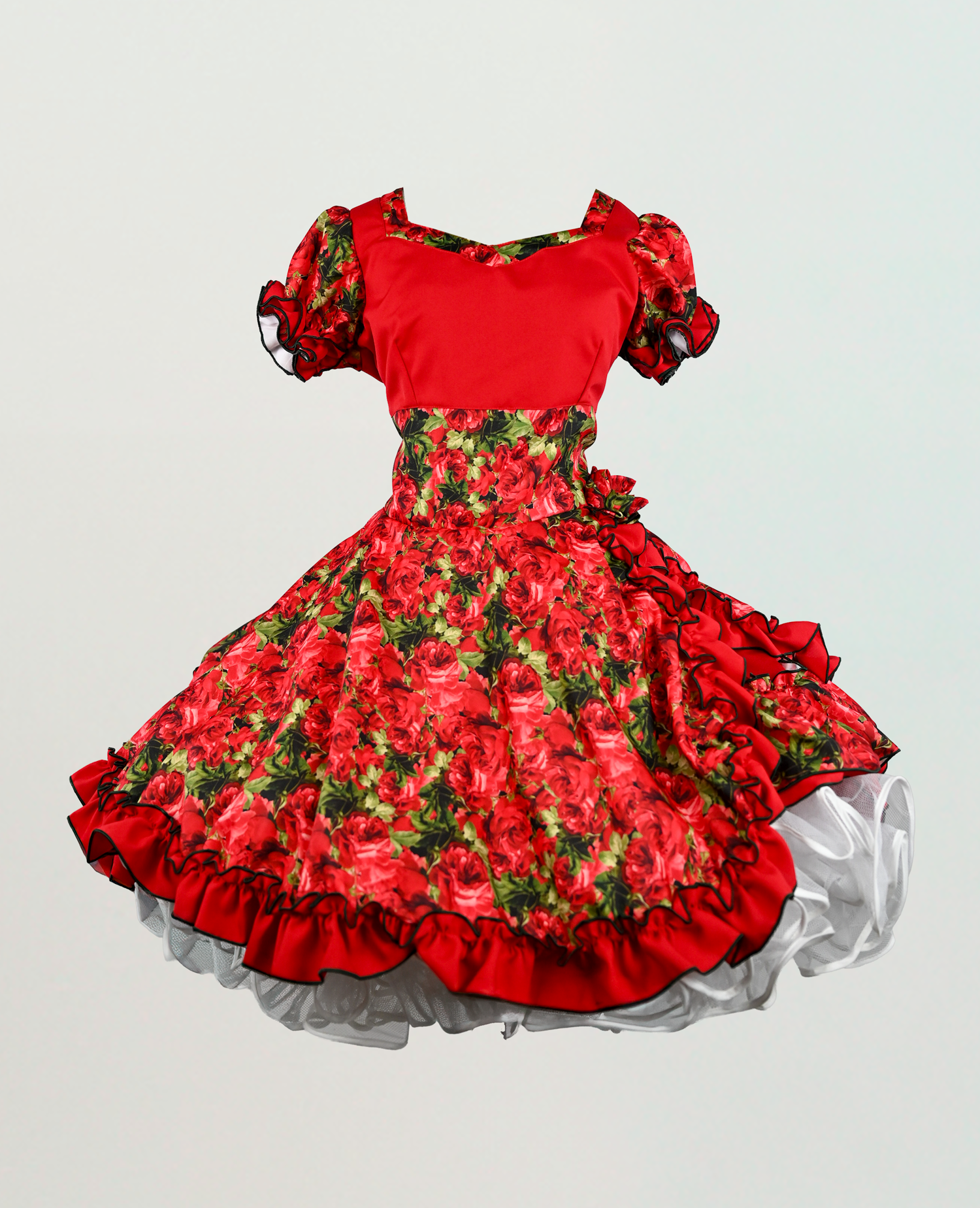 Vestido de China Rojo Floral Catron – Llama de la Medialuna imagen 3