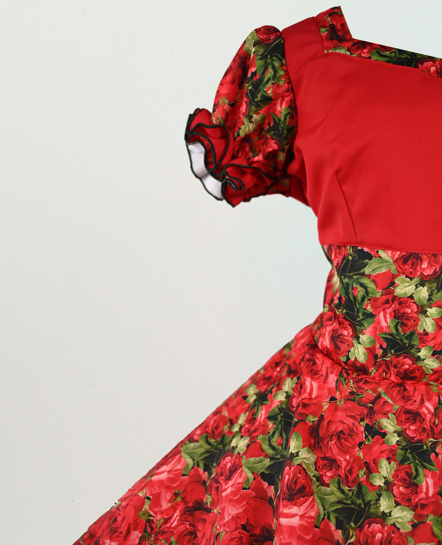 Vestido de China Rojo Floral Catron – Llama de la Medialuna imagen 5