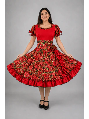 Vestido de China Rojo Floral Catron – Llama de la Medialuna