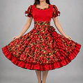 Vestido de China Rojo Floral Catron – Llama de la Medialuna miniatura 1