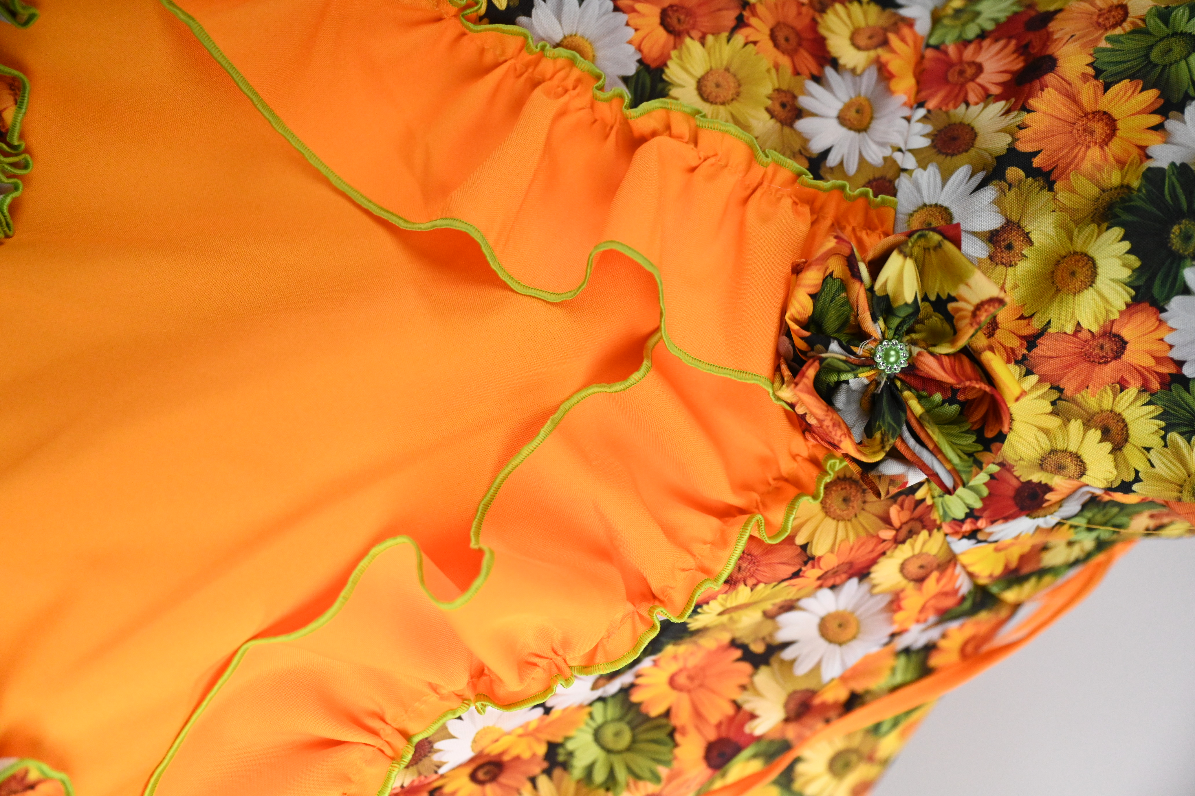 Vestido de China Naranjo Floral Catron – Sol de la Trilla imagen 2