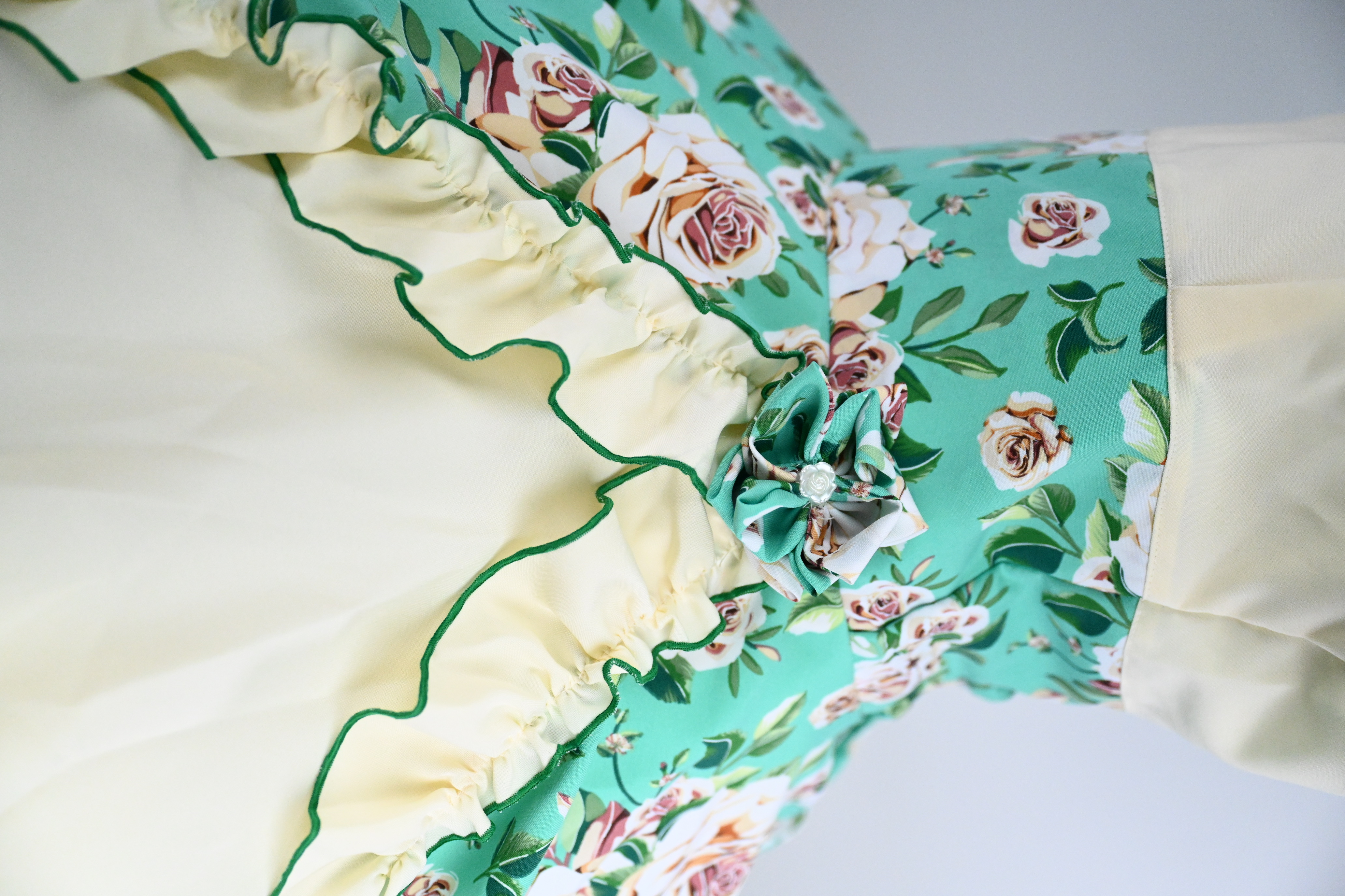 Vestido de China Aguamarina Floral Catron – Brisa de la Rinconada imagen 2