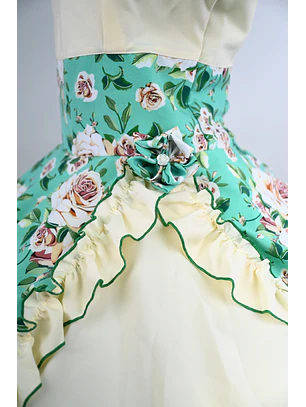 Vestido de China Aguamarina Floral Catron – Brisa de la Rinconada