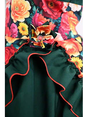 Vestido de China Verde Bosque Catron – Verbena del Secano