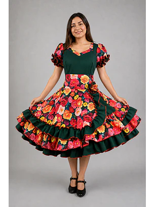 Vestido de China Verde Bosque Catron – Verbena del Secano