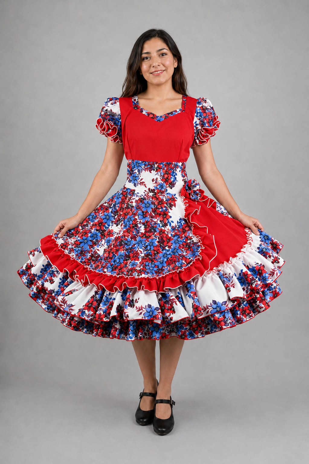 Vestido de China Tricolor Catron – Vuelta de la Medialuna imagen 1