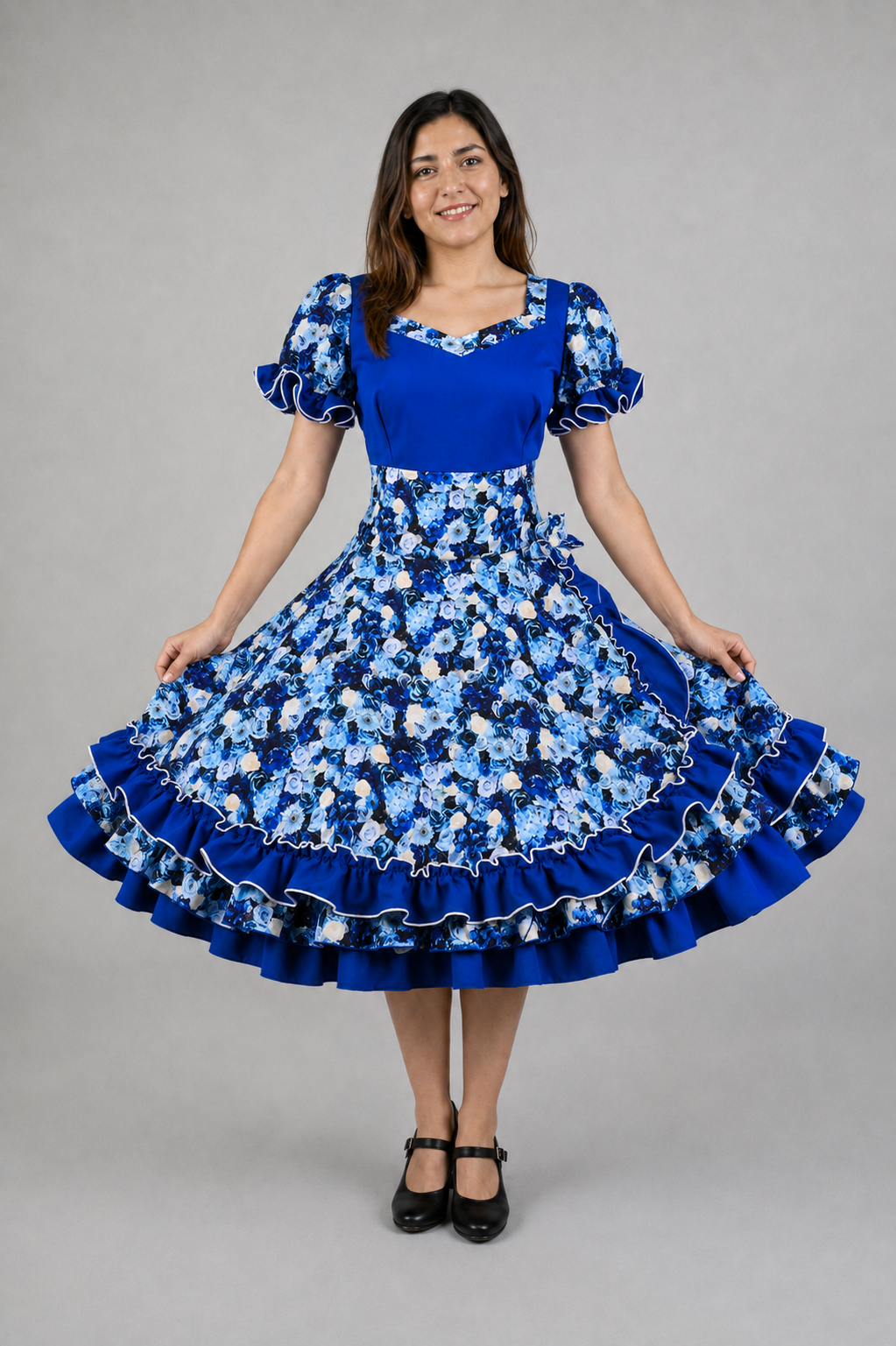 Vestido de China Azul Rey Catron – Noche del Parral imagen 1
