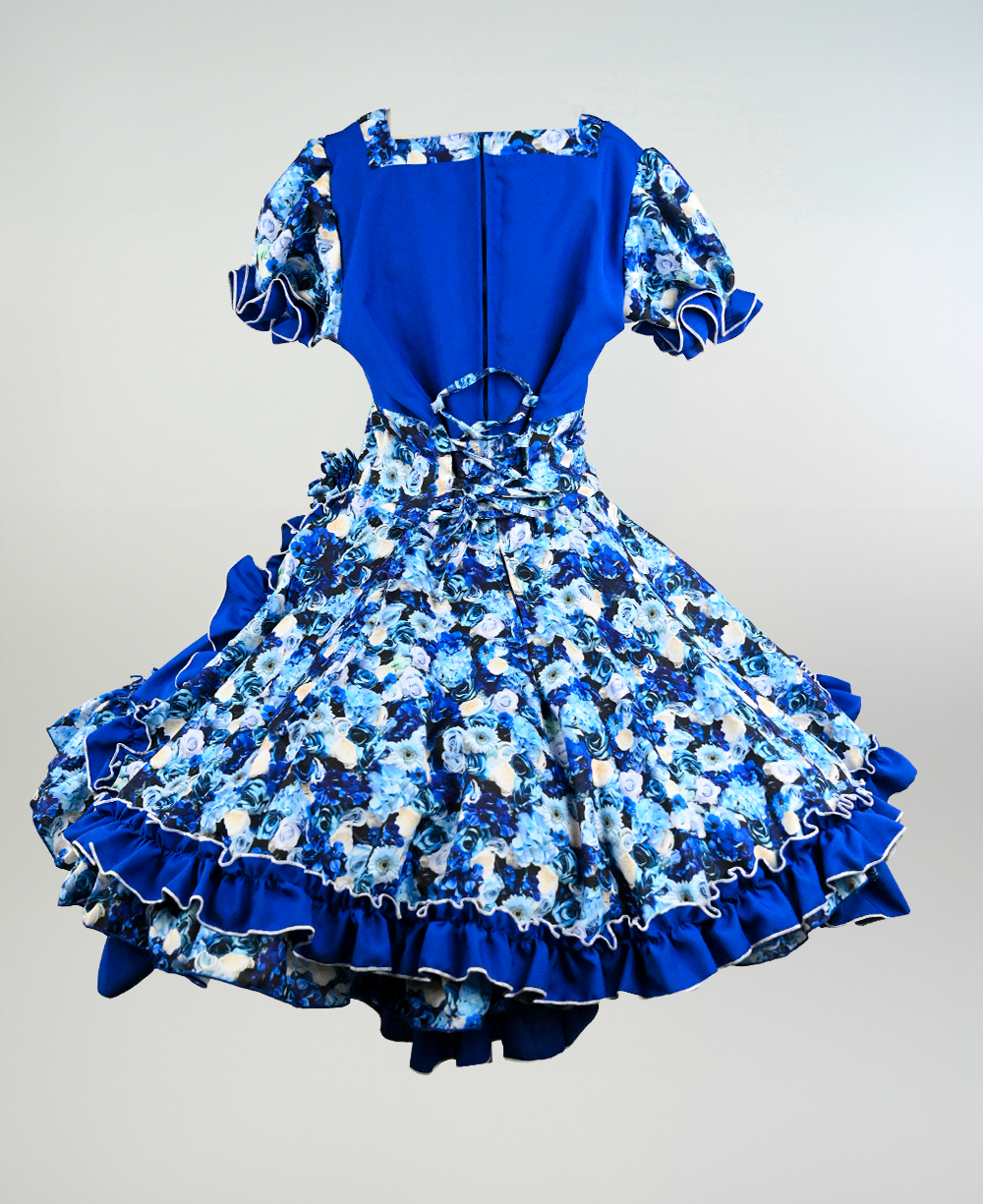 Vestido de China Azul Rey Catron – Noche del Parral imagen 4