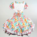 Vestido de China Blanco Estampado Catron – Acuarela de la Quinta miniatura 3