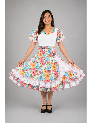 Vestido de China Blanco Estampado Catron – Acuarela de la Quinta
