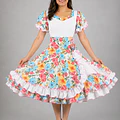 Vestido de China Blanco Estampado Catron – Acuarela de la Quinta miniatura 1