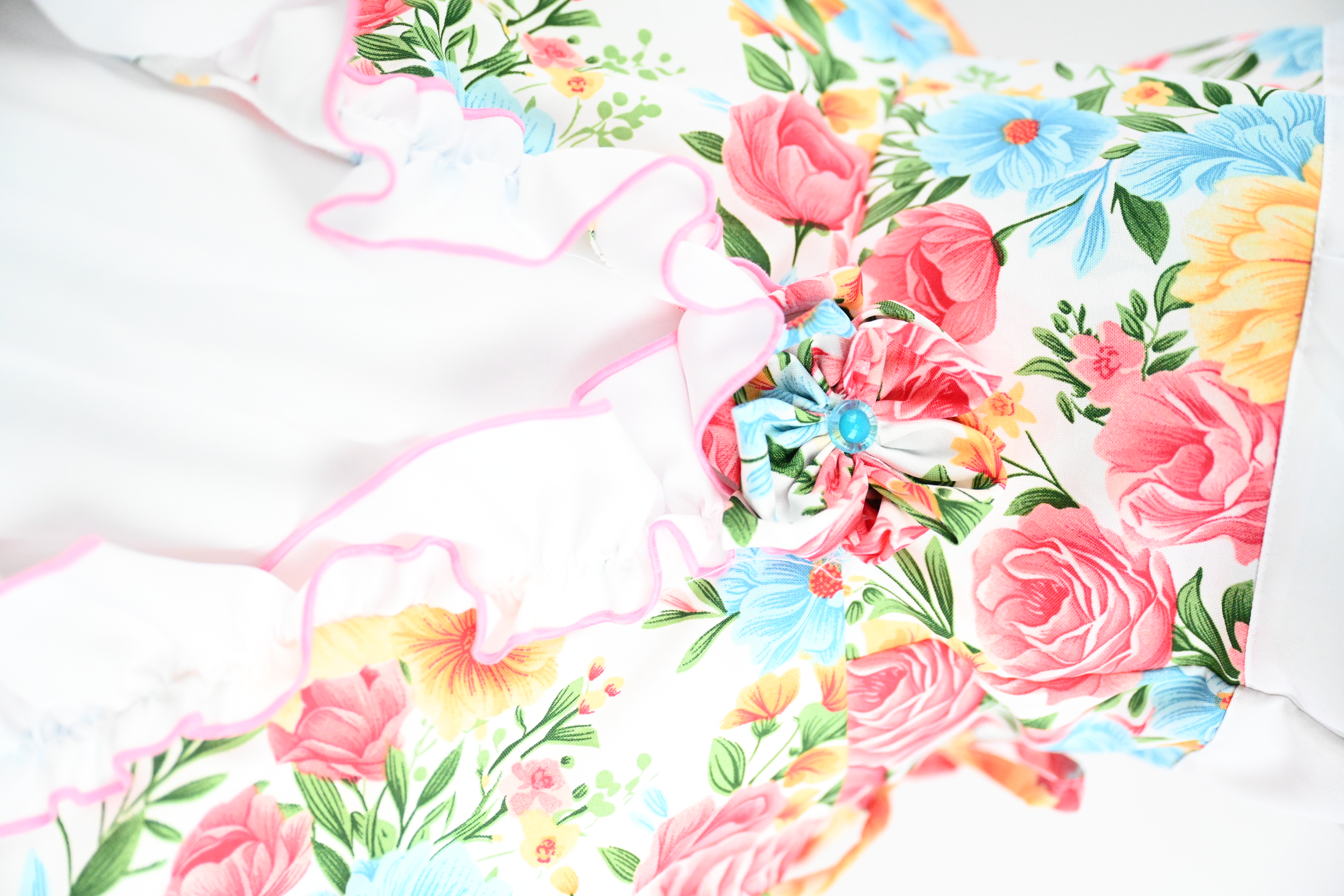 Vestido de China Blanco Estampado Catron – Acuarela de la Quinta imagen 2