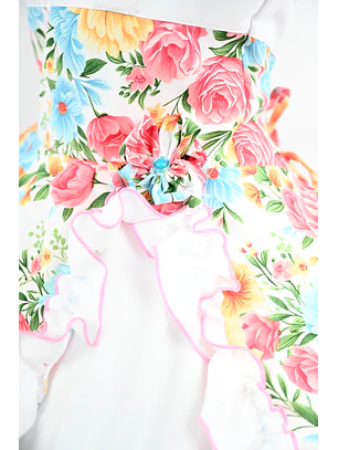 Vestido de China Blanco Estampado Catron – Acuarela de la Quinta