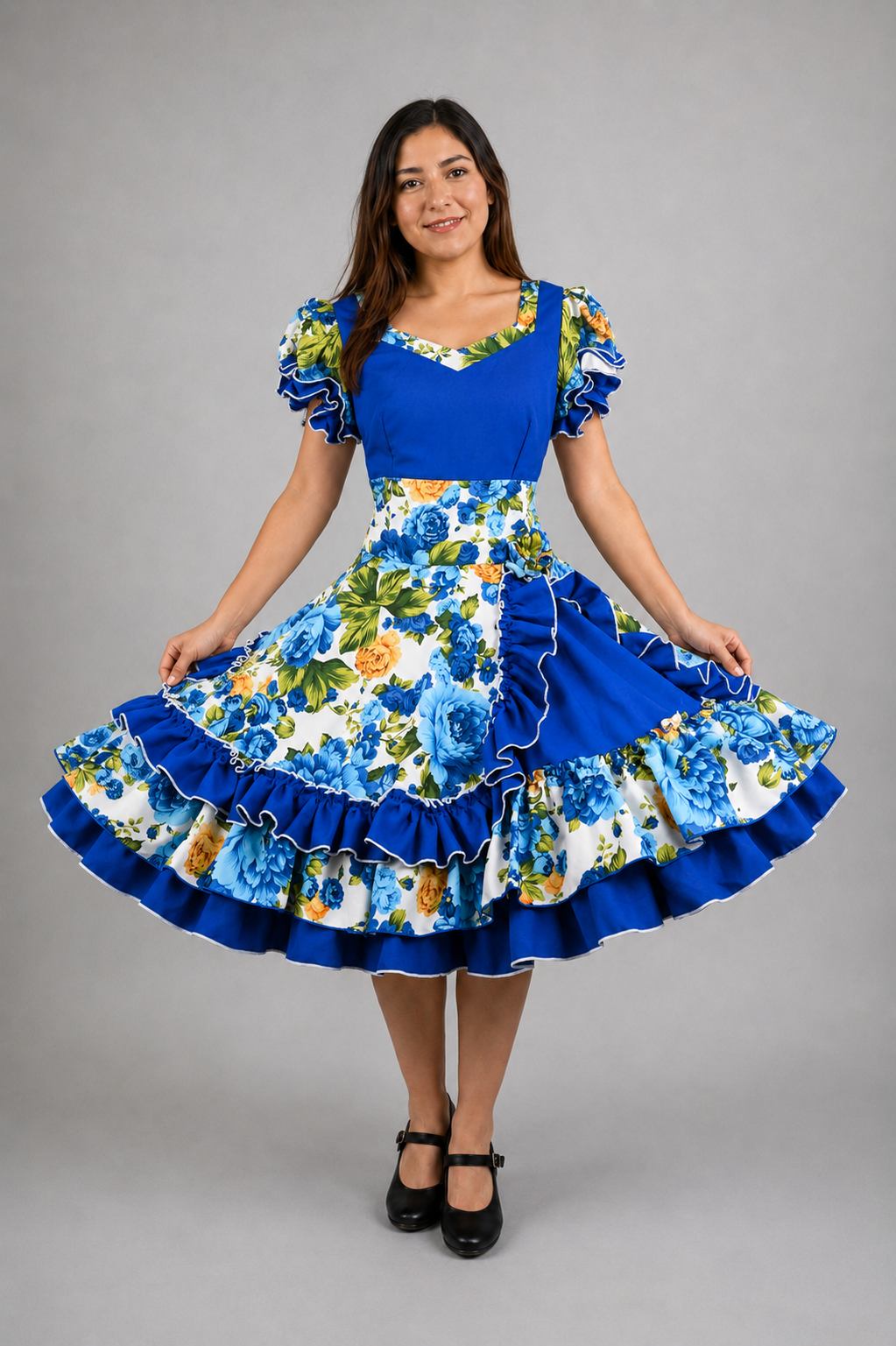 Vestido de China Azul Cobalto Catron – Cielo del Maipo imagen 1