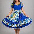 Vestido de China Azul Cobalto Catron – Cielo del Maipo miniatura 1