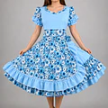 Vestido de China Celeste Floral Catron – Alborada de Colchagua miniatura 1