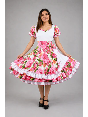 Vestido de China Blanco Floral Catron – Ronda de la Hacienda