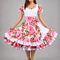 Vestido de China Blanco Floral Catron – Ronda de la Hacienda miniatura 1