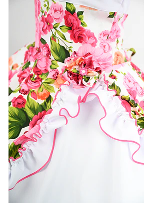 Vestido de China Blanco Floral Catron – Ronda de la Hacienda