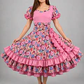 Vestido de China Rosado Floral Catron – Tonada de los Almendros miniatura 1