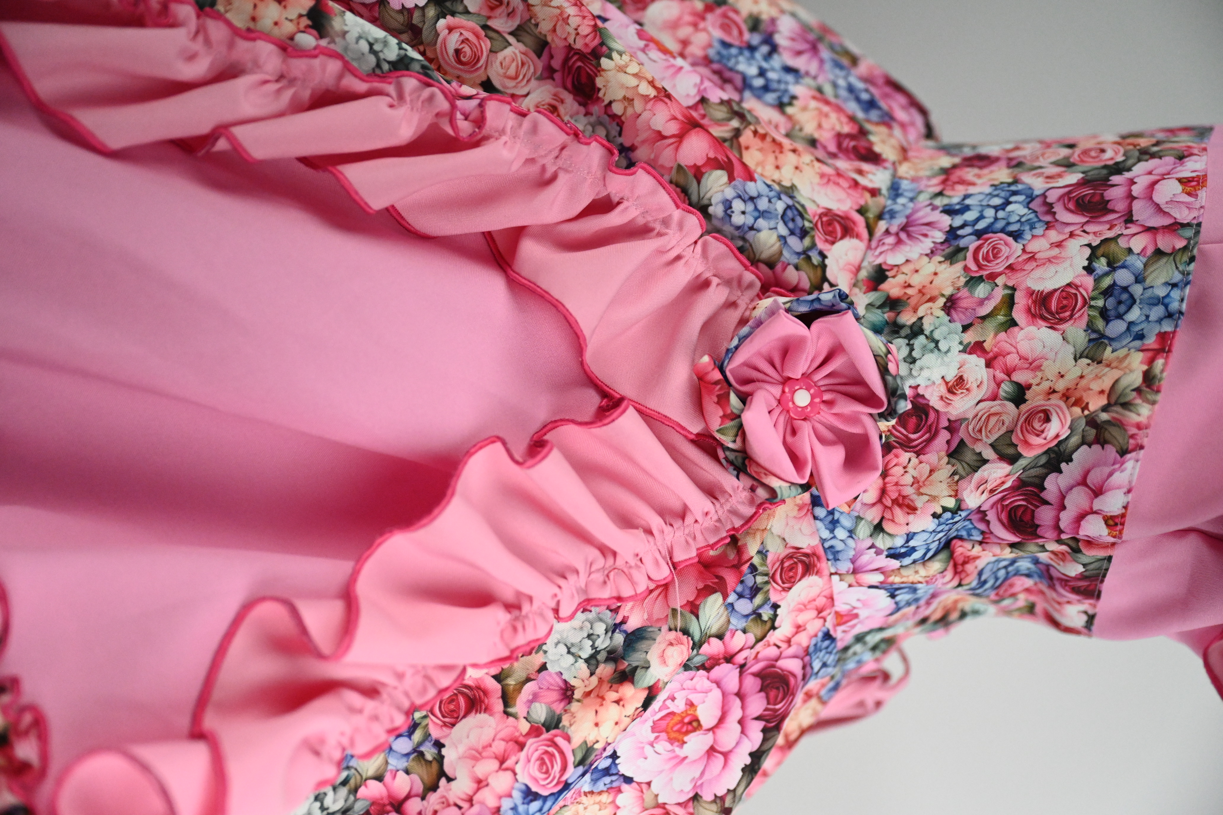 Vestido de China Rosado Floral Catron – Tonada de los Almendros imagen 2