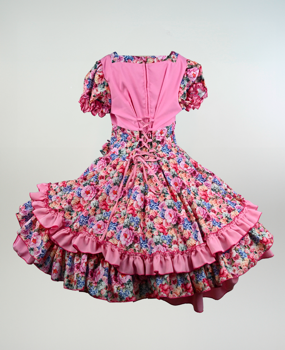 Vestido de China Rosado Floral Catron – Tonada de los Almendros imagen 3