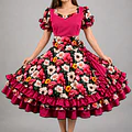 Vestido de China Fucsia Floral Catron – Vendimia del Maule miniatura 1
