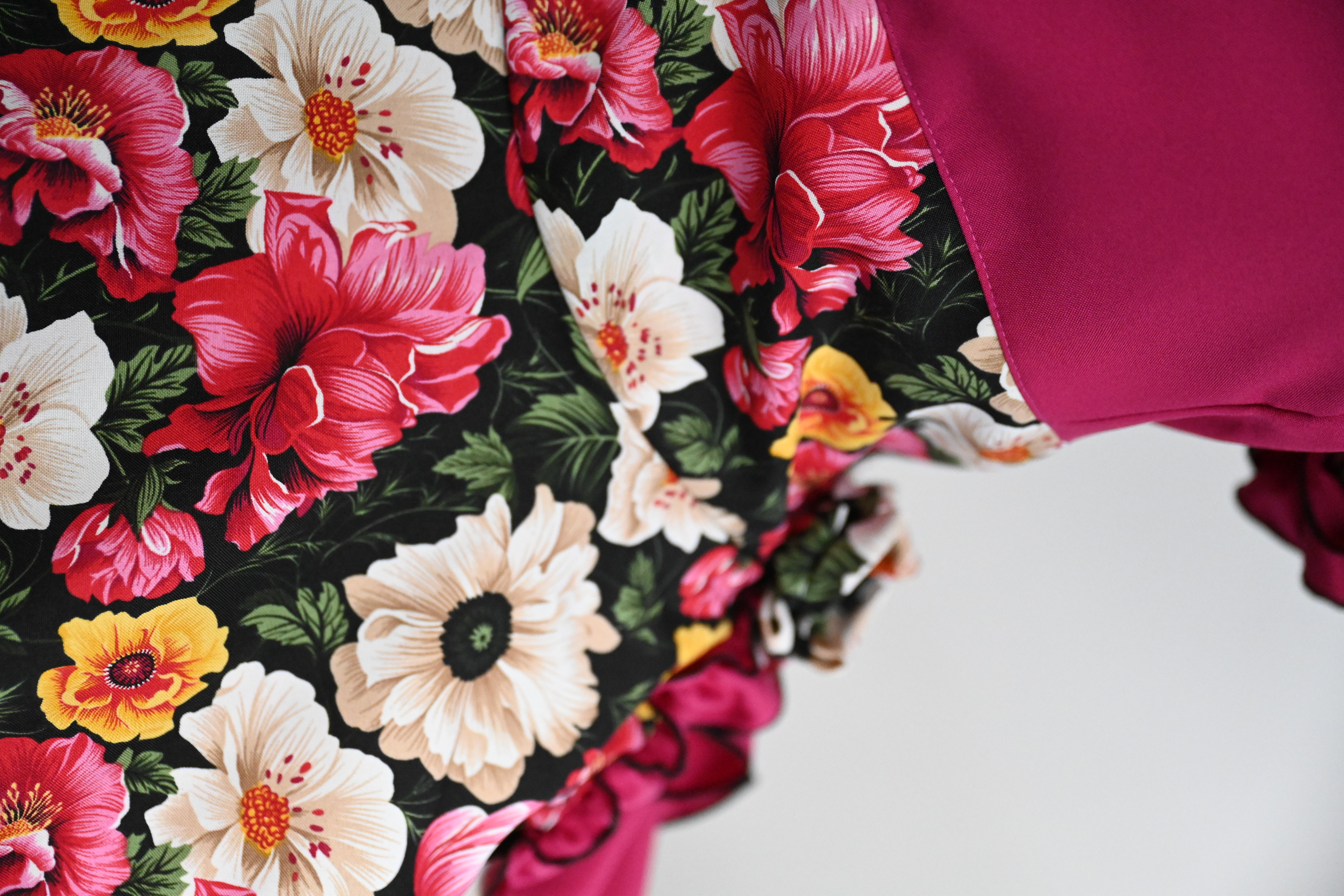 Vestido de China Fucsia Floral Catron – Vendimia del Maule imagen 4