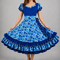 Vestido de China Azul Floral Catron – Horizonte de Curicó miniatura 1