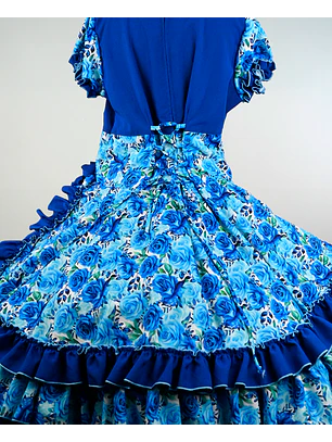Vestido de China Azul Floral Catron – Horizonte de Curicó