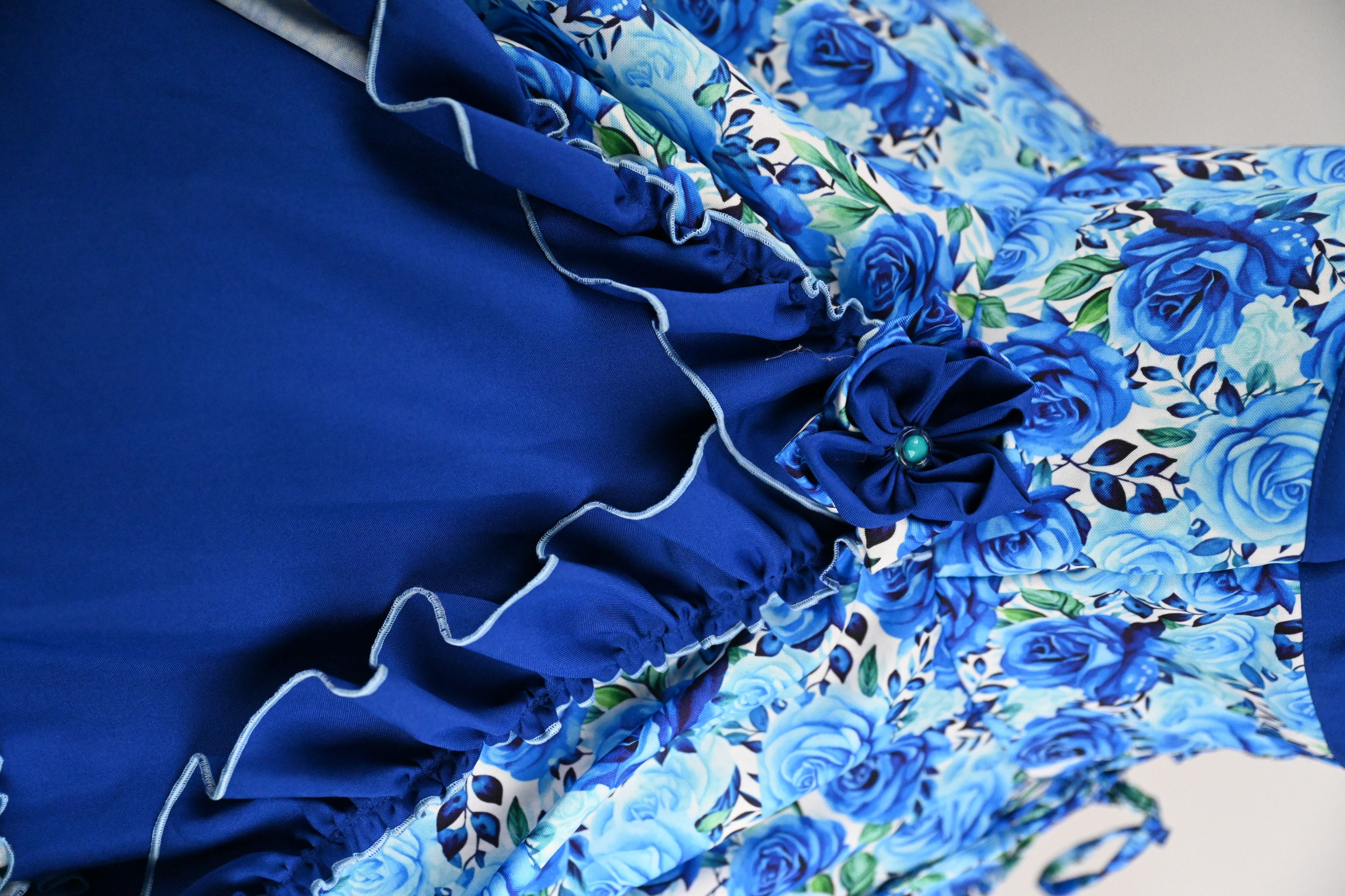 Vestido de China Azul Floral Catron – Horizonte de Curicó imagen 3