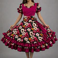 Vestido de China Fucsia Floral Catron – Vendimia del Maule miniatura 1