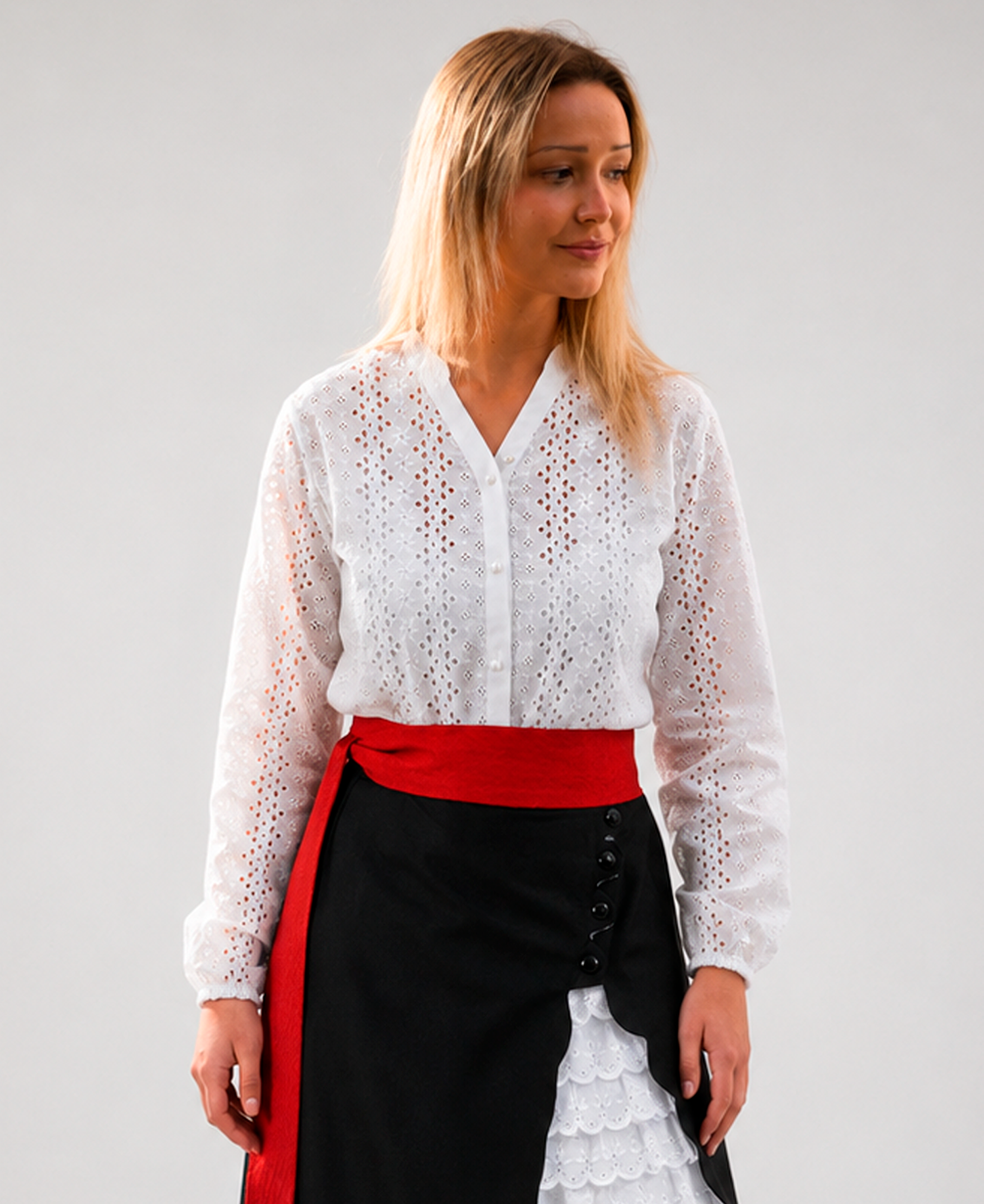 Blusa Plisada Blanca Arrayan Trilla