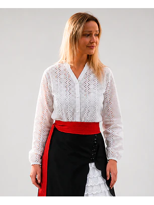Blusa Plisada Blanca Arrayan Trilla