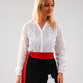 Blusa Plisada Blanca Arrayan Trilla miniatura 1
