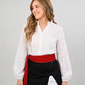 Blusa Plisada Blanca Espigas Trilla  miniatura 1