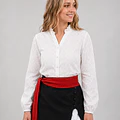 Blusa Plisada Blanca Girasoles Trilla miniatura 1