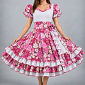 Vestido de China Blanco y Fucsia Catron – Margaritas de Nancagua miniatura 1