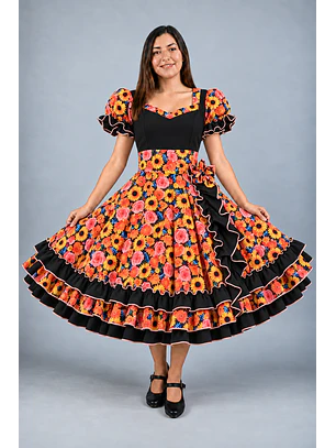Vestido de China Negro Catron – Girasoles de la Quebrada