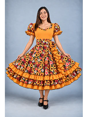 Vestido de China Naranjo Catron – Soles de la Cosecha