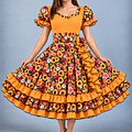 Vestido de China Naranjo Catron – Soles de la Cosecha miniatura 1