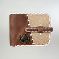 Billetera de Cuero Crudo y Chancho Costura Cuyana miniatura 1