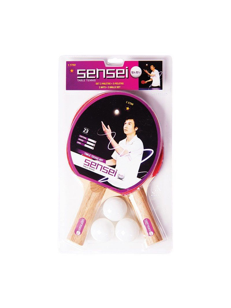 Set 2 paletas + 3 pelotas Sen Sei 1