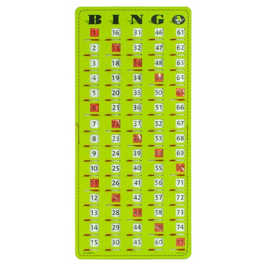 Tablero numérico de Bingo