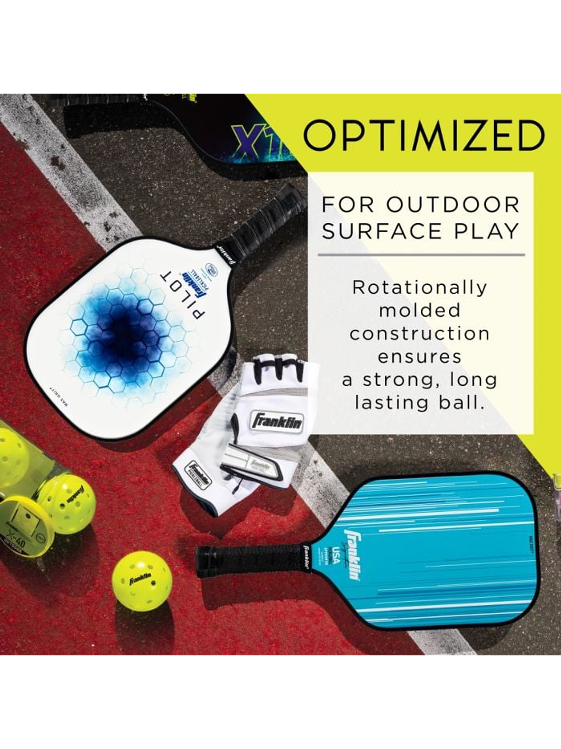 Pack 3 Pelotas Pickleball X-40 Outdoor 3