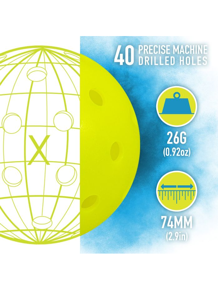 Pack 3 Pelotas Pickleball X-26 Indoor 3