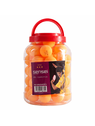 Pack 60 Pelotas Ping Pong Sen Sei 3 estrellas